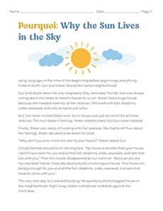 Pourquoi: Why the Sun Lives in the Sky