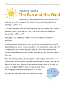 Reading Fables: The Sun and the Wind