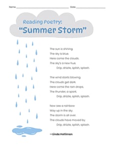 Reading Poetry: "Summer Storm"