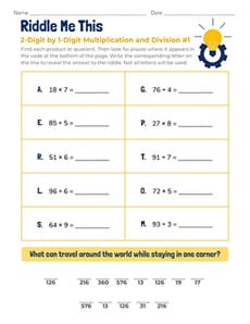 Riddle Me This: 2-Digit by 1-Digit Multiplication and Division