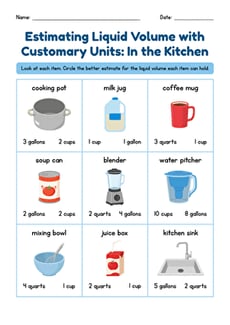 Estimating Liquid Volume with Customary Units: In the Kitchen