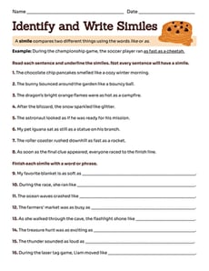 Identify and Write Similes