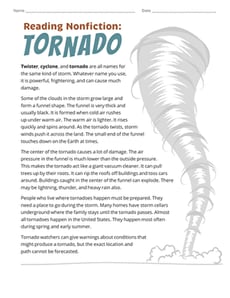 Reading Nonfiction: Tornado