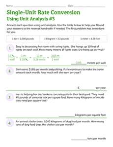 Single-Unit Rate Conversion Using Unit Analysis #3