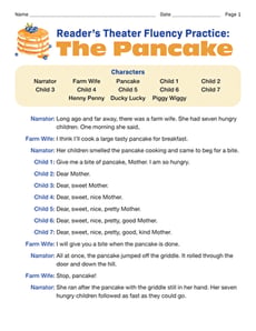 Reader's Theater Fluency Practice: The Pancake