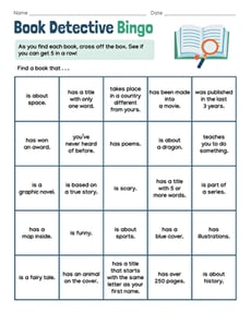 Book Detective Bingo