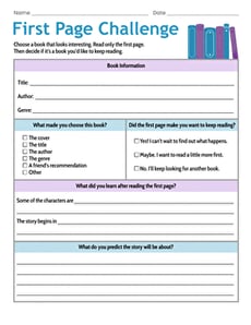 First Page Challenge