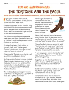 Read and Understand Fables: The Tortoise and the Eagle