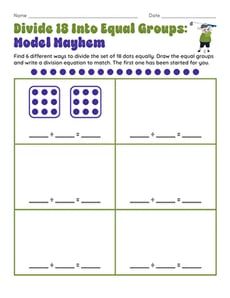 Divide 18 Into Equal Groups: Model Mayhem
