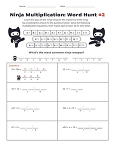 Ninja Multiplication: Word Hunt #2