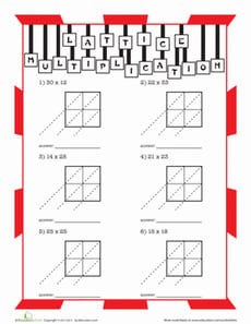 Lattice Multiplication Practice