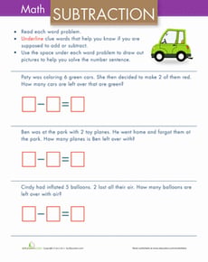 Simple Subtraction Word Problems