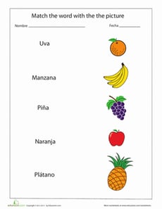 Fruits in Spanish