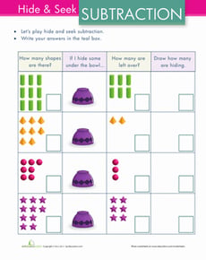 Hide and Seek Subtraction #4