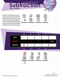 Scoreboard Subtraction #10