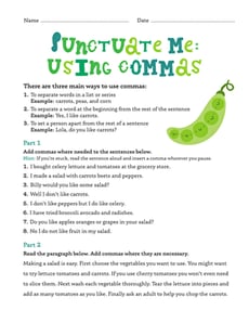 Punctuate Me: Using Commas