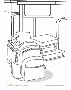 Backpack Coloring Page