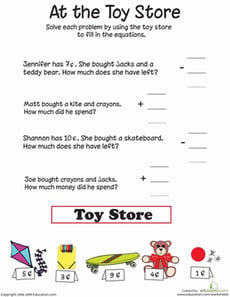 At the Toy Store: Addition and Subtraction