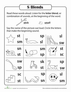 Consonant Sounds: S Blends