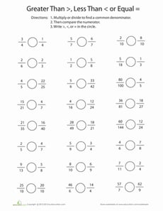 Greater Than or Less Than? Comparing Fractions