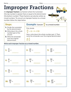 Improper Fractions