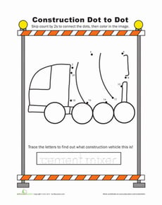 Cement Mixer Dot-to-Dot