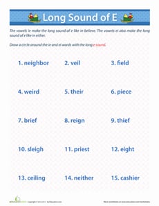 Vowel Blends: "ie" and "ei"
