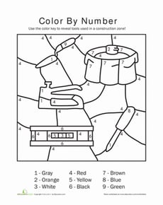 Construction Color by Number #3
