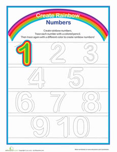 Rainbow Numbers! Practice Writing Numbers 1-10