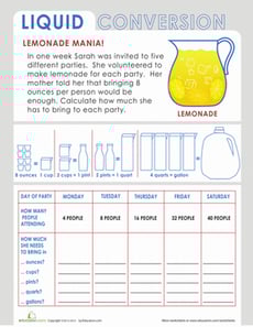 Liquid Measurement Word Problem