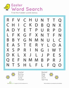 Easter Word Search Puzzle