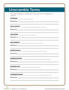 Landform Unscramble