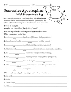 Possessive Apostrophes With Punctuation Pig