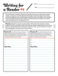 Writing for a Reader #1