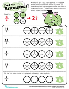 Converting Improper Fractions to Mixed Numbers