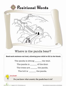 Positional Words