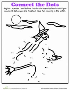 Halloween Dot-to-Dot: Witch