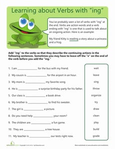Verbs with "-ing"