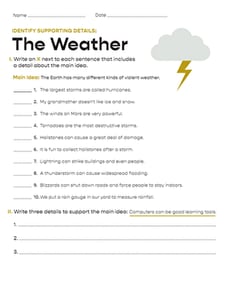 Identify Supporting Details: The Weather 