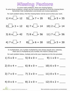 Find the Missing Factors
