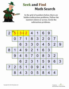 Math Search Printable