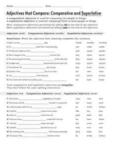 Adjectives that Compare: Comparative and Superlative