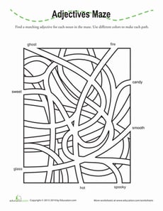 Adjectives Maze
