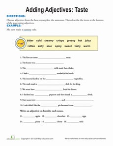 Taste Adjectives