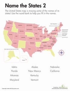 Fill in States Map
