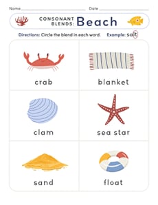 Consonant Blends: Beach
