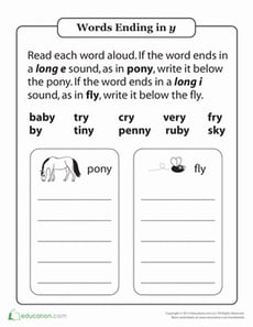 Words That End in Y