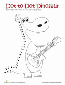 Dot to Dot A to Z: Dinosaur