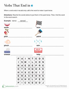 Verbs Ending in E