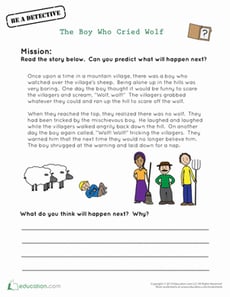 The Boy Who Cried Wolf Prediction and Comprehension